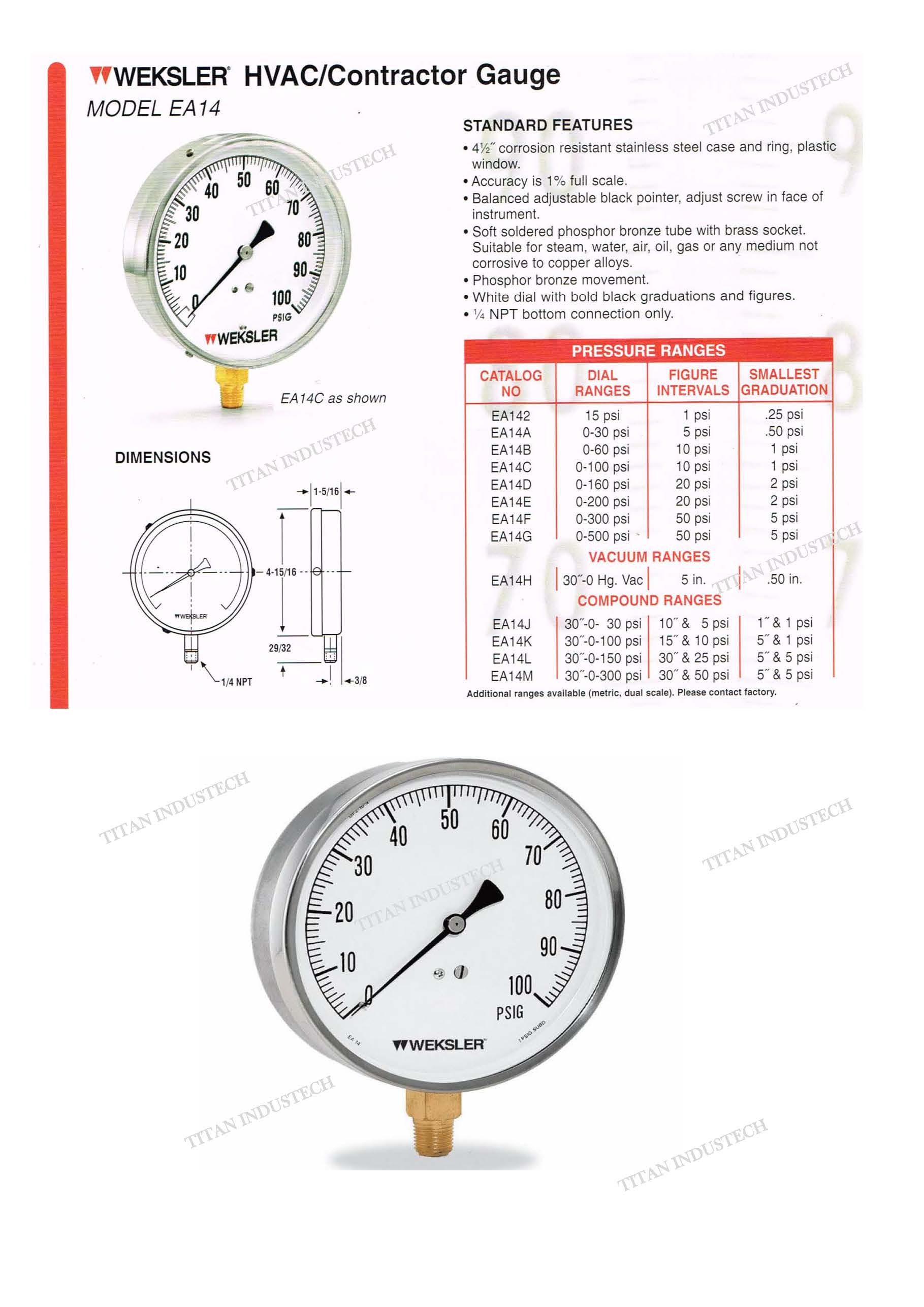 pressure gauge catalogue